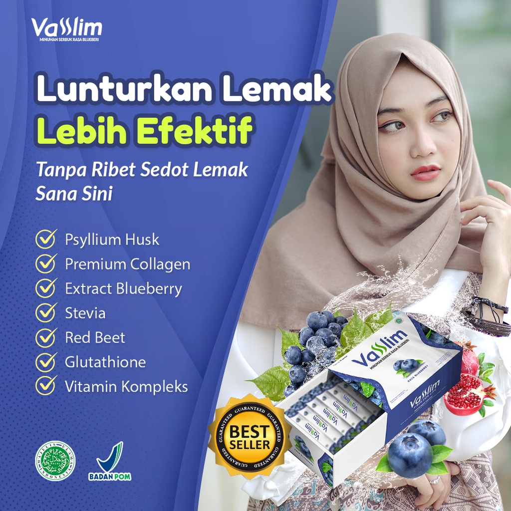 Vasslim Fiber Drink Suplemen Diet Melangsingkan Tubuh Cepat dan Ampuh Bpom Ori