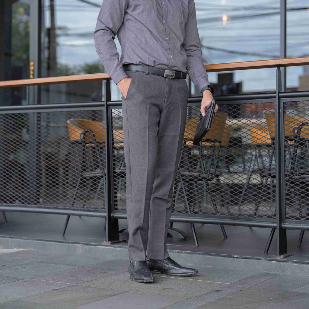 ZUITER - Dark Grey Basic Pants | Celana Bahan kerja pria