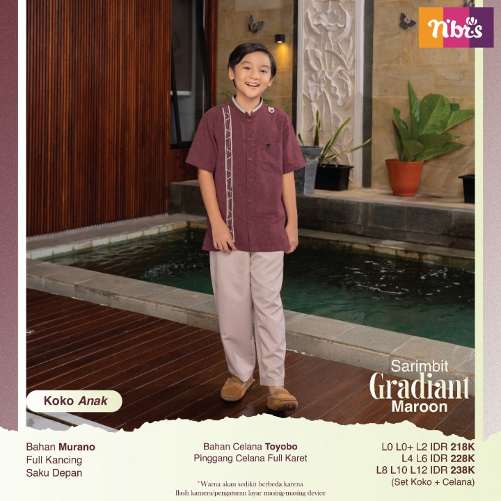 GAMIS ANAK NIBRAS SARIMBIT KELUARGA GRADIANT COUPLE TERBARU 2023