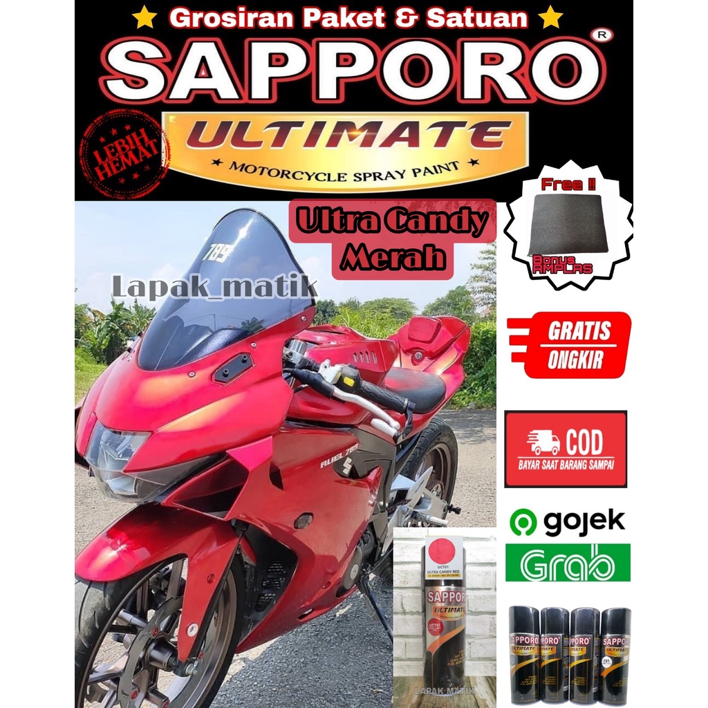 SAPPORO ULTIMATE UCT01 ULTRA CANDY RED MERAH CANDY / CAT SPRAY SEMPROT AEROSOL