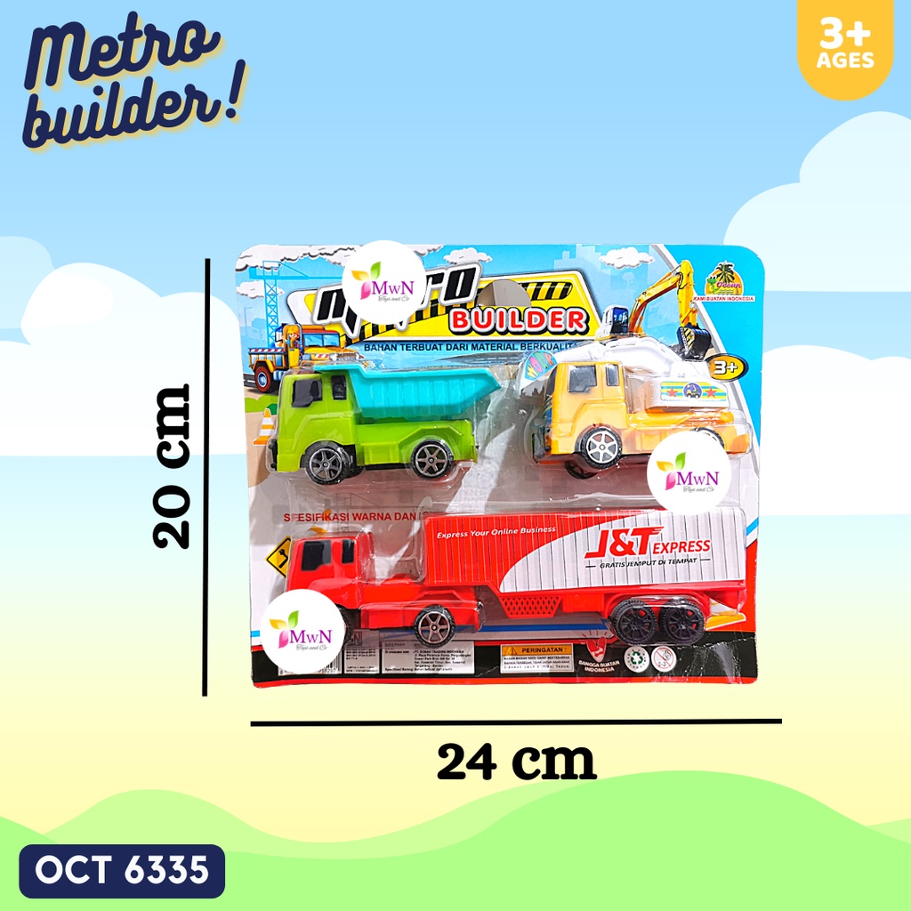 MWN Mobil Truck Metro Builder isi 3pcs OCT6335