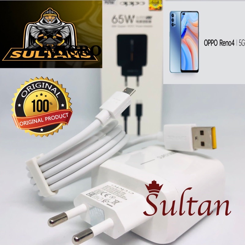 Charger OPPO RENO 8 65W VOOC 4A 7Pin Fast Charging Original Micro USB &amp; TYPE-C Charger OPPO RENO 5PRO 65W