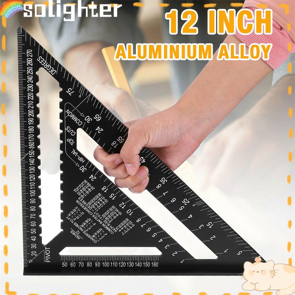 Solighter Speed Square Protractor New Precise Woodworking Tools Aluminium Alloy Framing Measurement