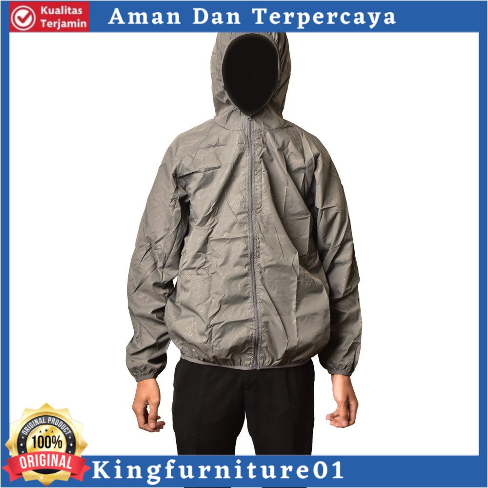 Ataru Jaket Tahan Air Ukuran Xl - Abu-Abu