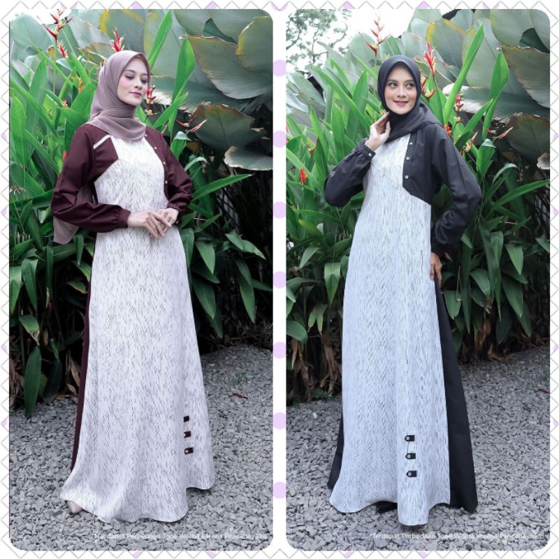 Gamis Seply Meyra 124 Black dan Maroon