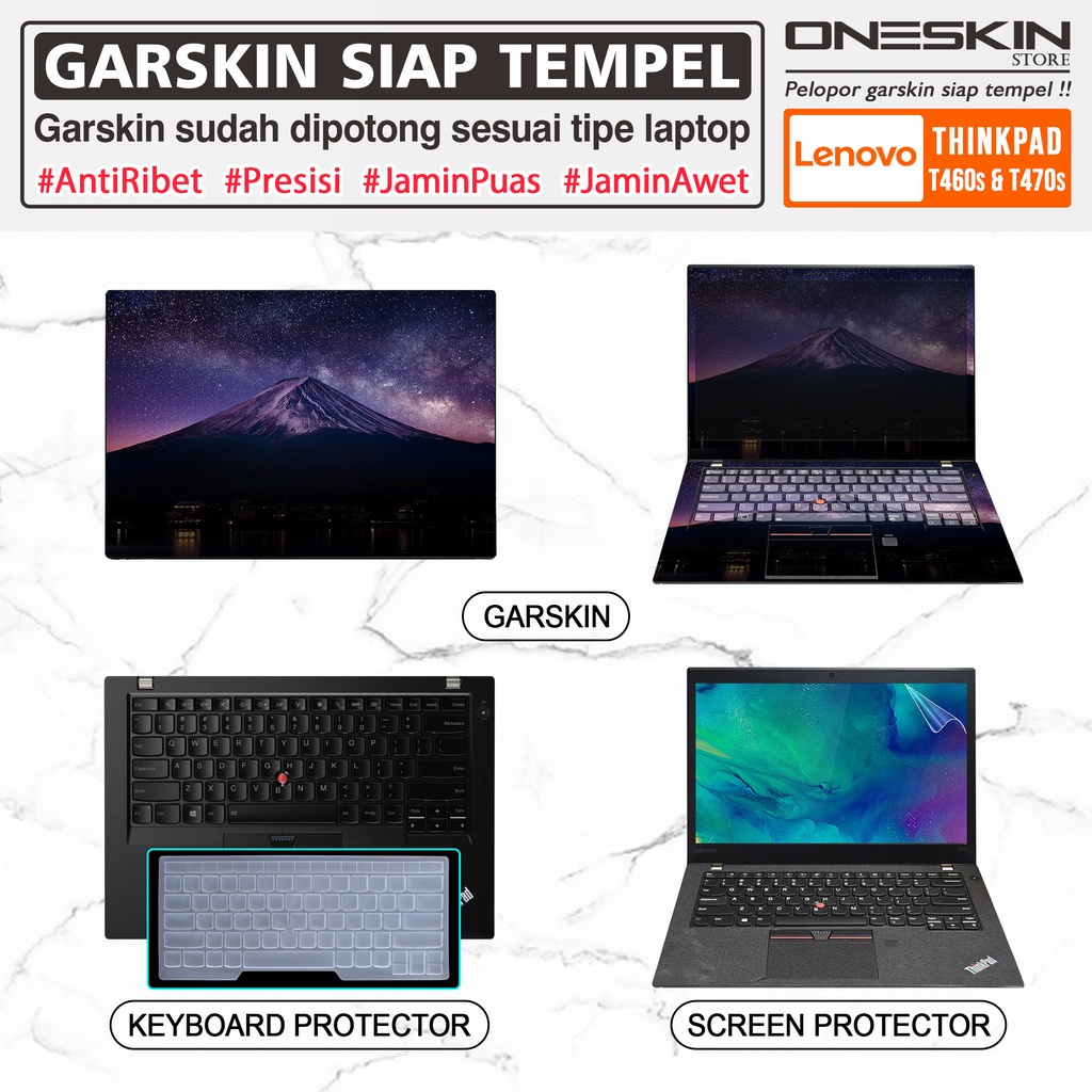 Garskin Sticker Laptop Pelindung Screen Keyboard Protector Lenovo Thinkpad T460s T470s Gambar Full Body Silikon Bening Glossy Doff Blueray Tpu Cooskin