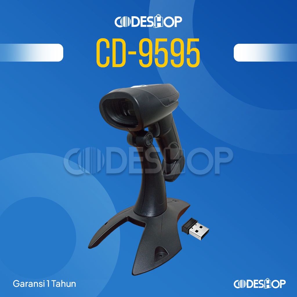 Scanner Barcode Codeshop CD 9595 1D &amp; 2D Wireless USB + Dongle