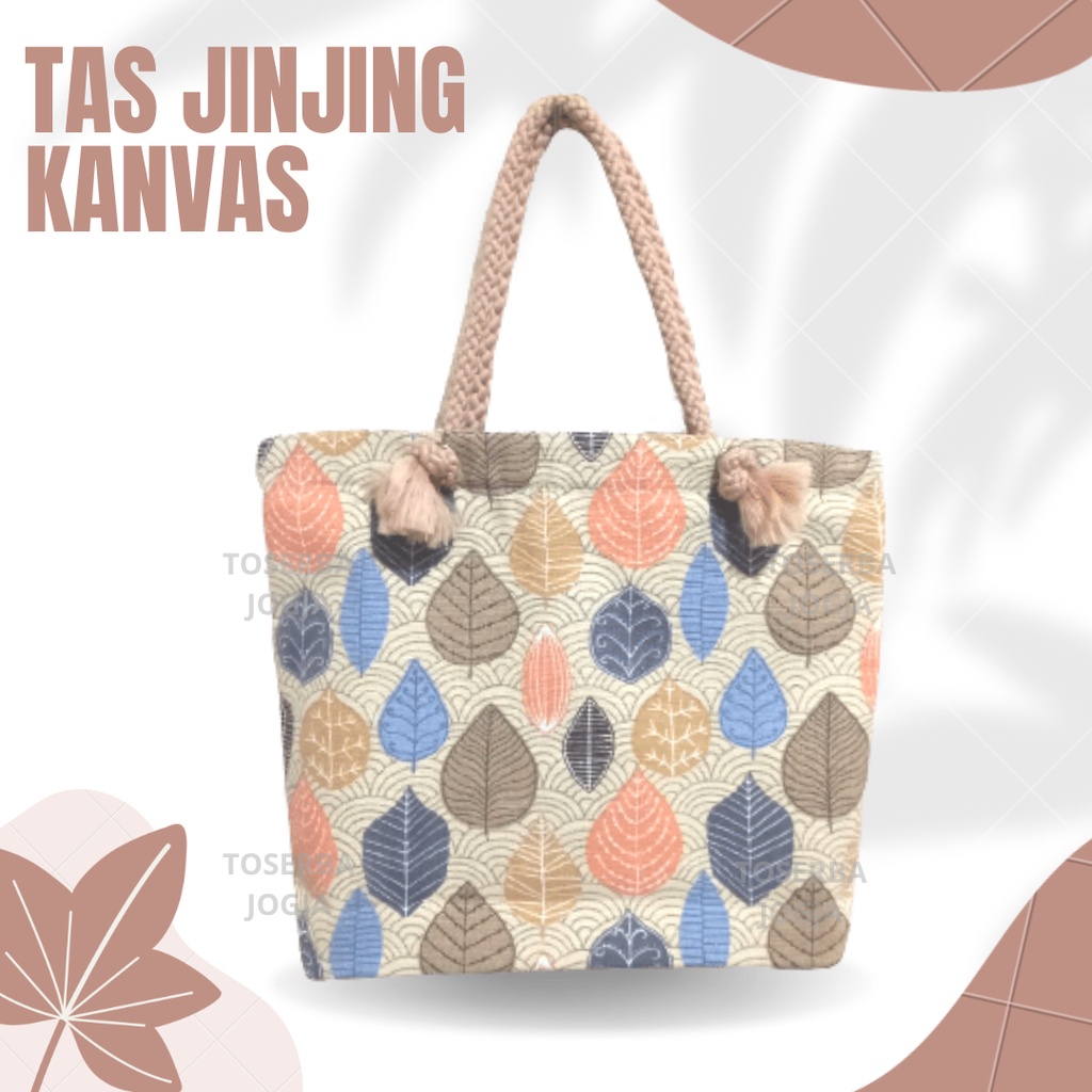 HandBag Kanvas KECIL / Tas Mukena Mini / Totebag Tali Sumbu