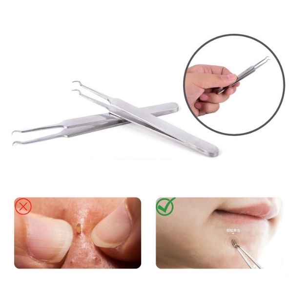BAJ Pinset Jepit Komedo Stainless Steel Blackhead Tweezer / Alat Capit Untuk Menghilangkan Komedo / Penjepit PR121