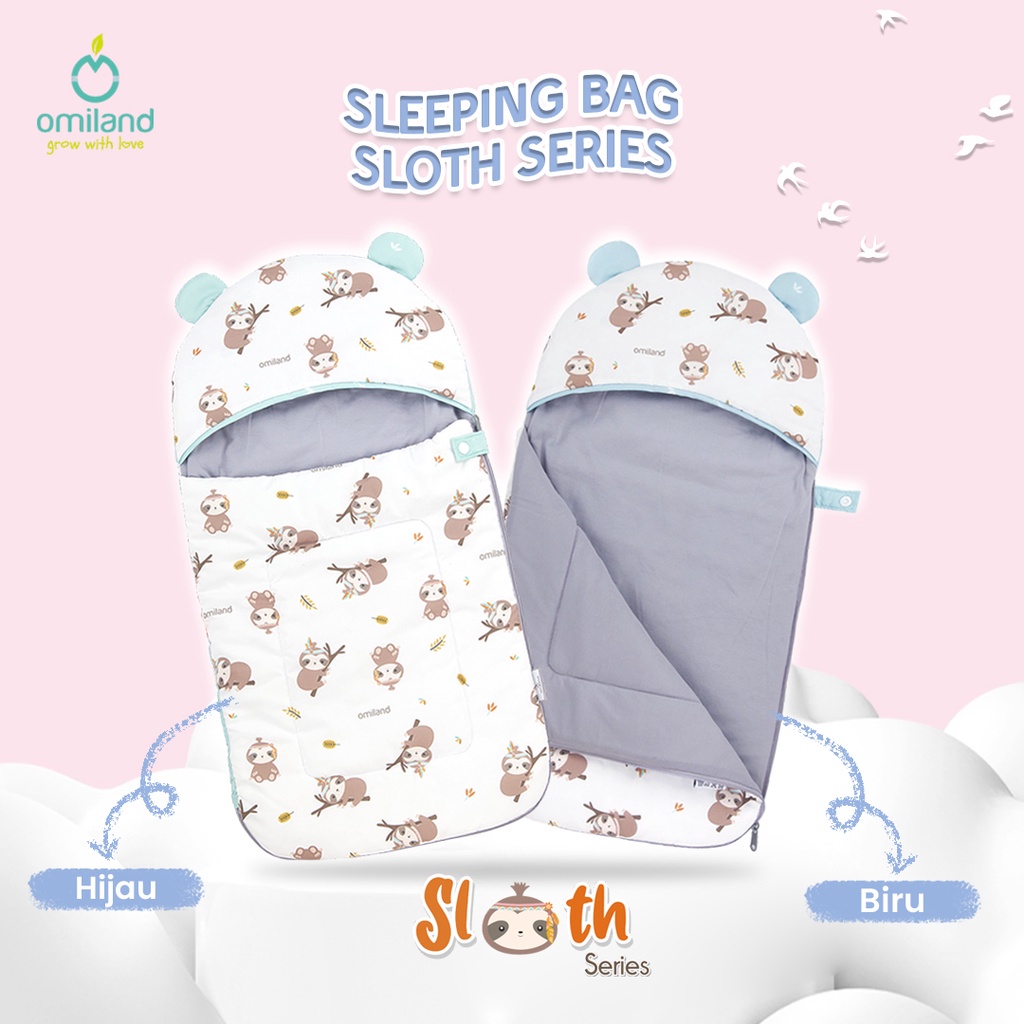 Omiland Sleeping Bag Sloth Series Bedong Selimut Bayi Alpaca Sloth Series