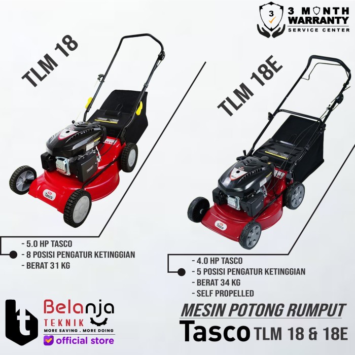 Pemotong Mesin Potong Rumput Dorong Tasco Tlm 18
