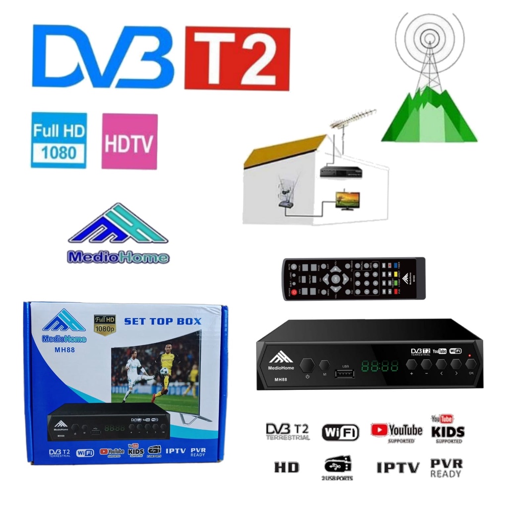 AZ SET TOP BOX  STB TV DIGITAL / PENERIMA SIARAN TV FULL HD DVB-T2 MEDIOHOME