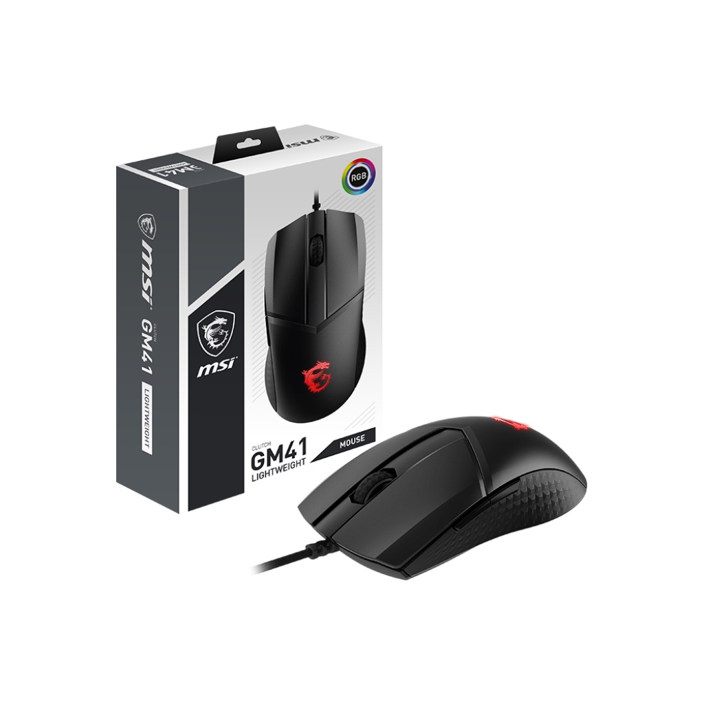 Mouse Gaming MSI Clutch GM41 Lightweight Wired 6400DPI - MSI GM 41