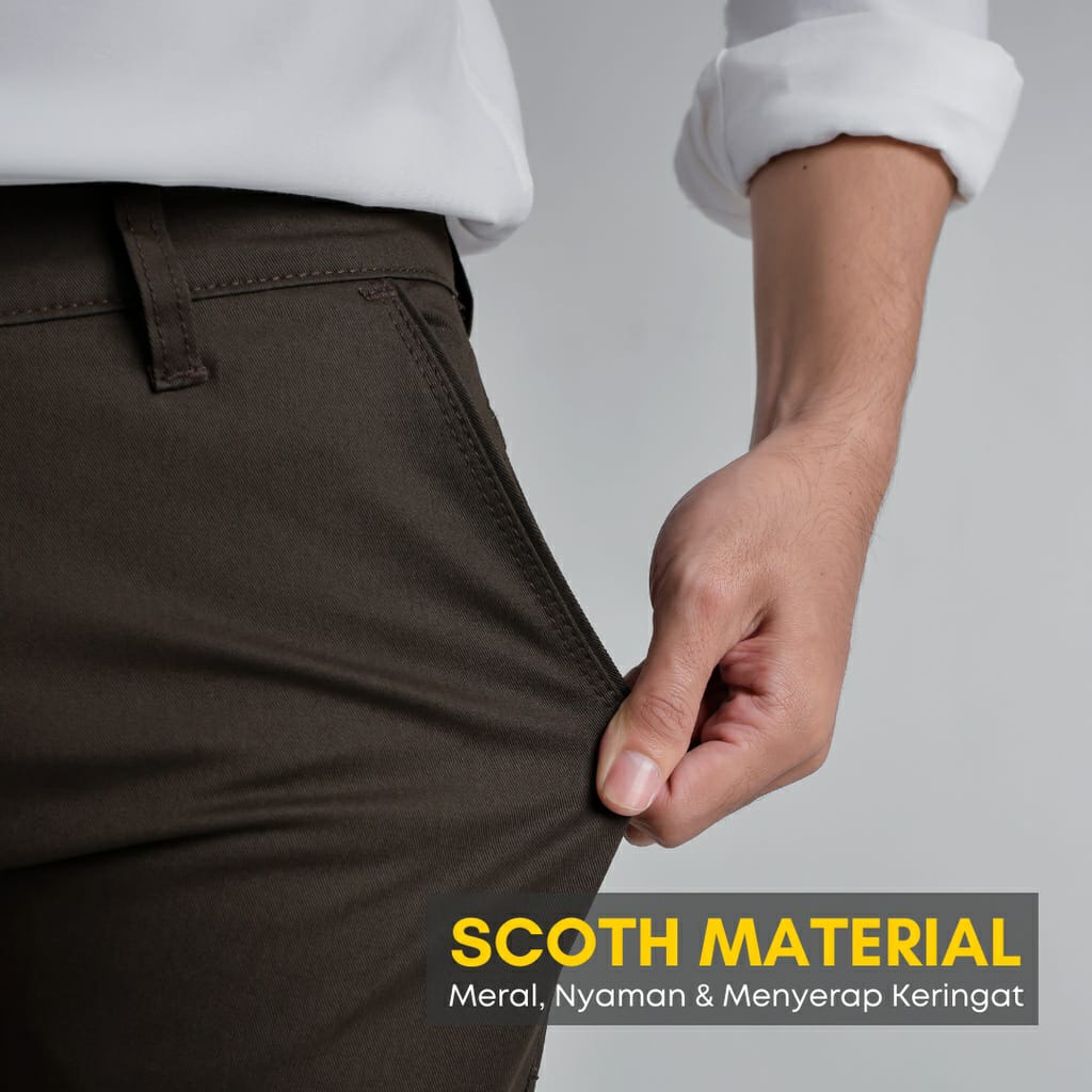 Murah celana chino panjang/ kain slimfit melar 27-38 berkualitas celana pria termurah