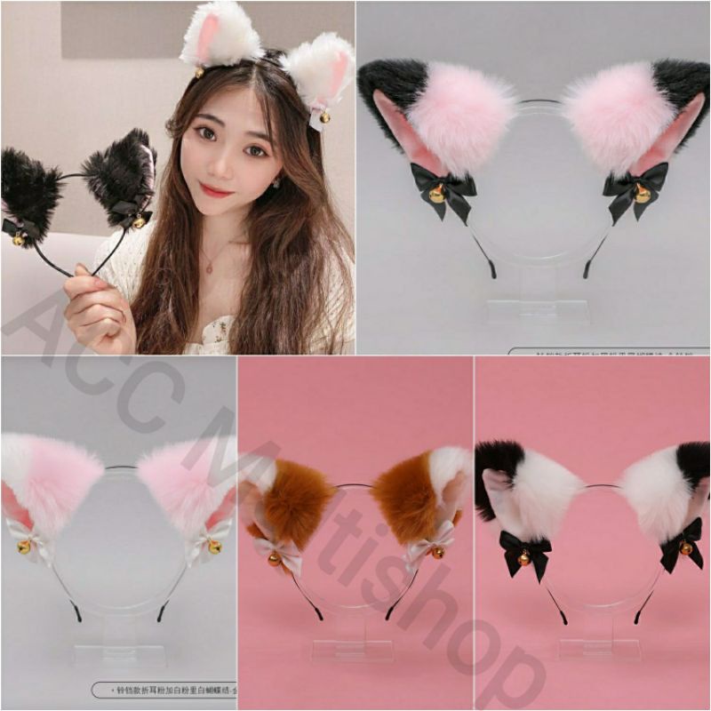 [COD] 1pc Bando Telinga Kucing Nekomimi / rubah Untuk Kostum Cosplay Anime Bando Kucing Lucu Acc Multishop