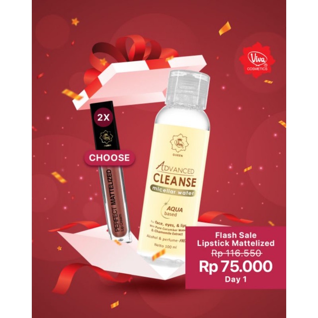 Paket 2 Perfect Mattelized Lip cream  1 Micellar Water