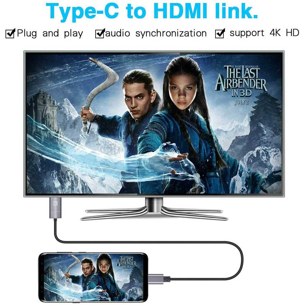 Cconverter Kabel USB Type C to HDMI 4K 2 Meter- Kabel Video Konverter USB Type C to HDMI 4K 2Meter Awet