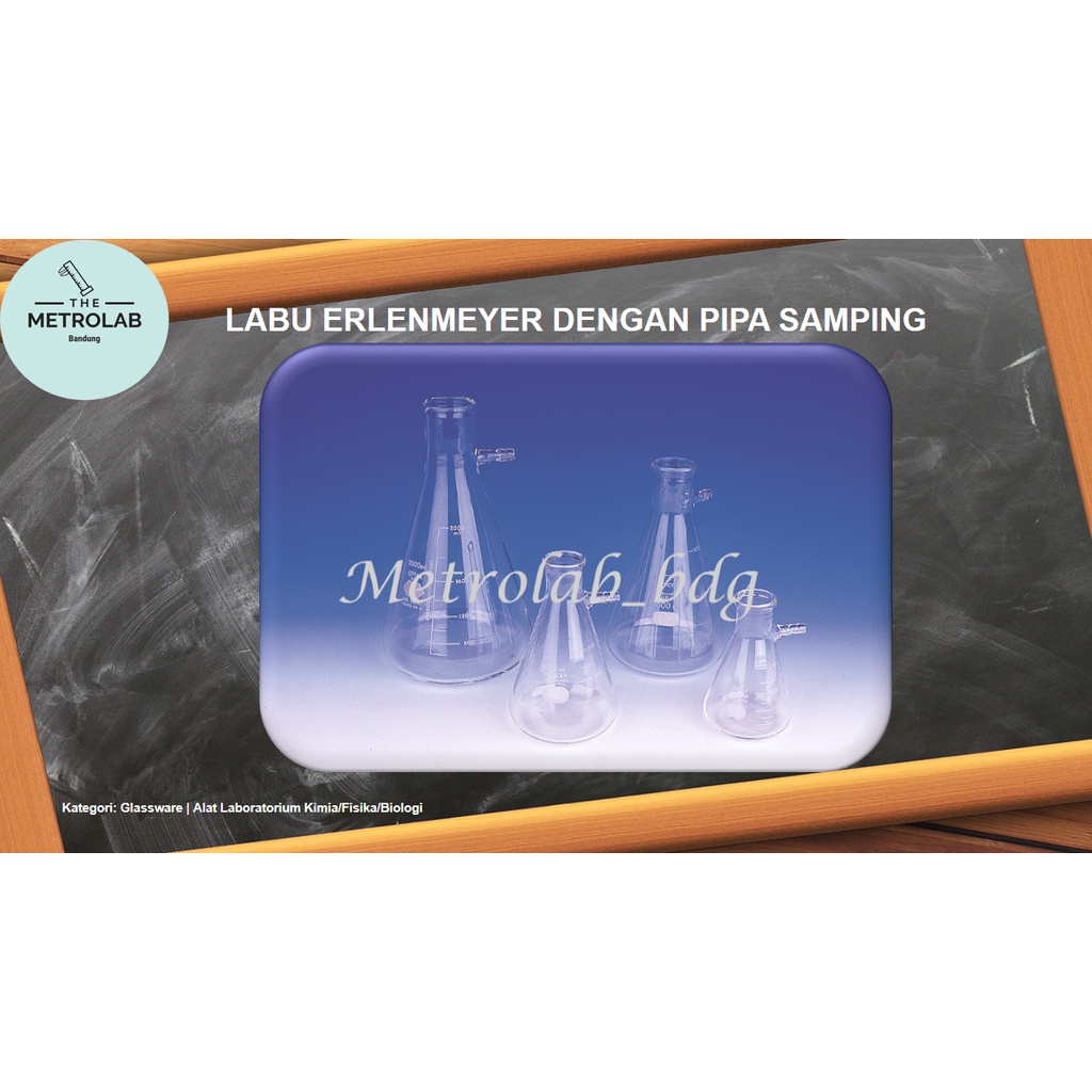 Labu Erlenmeyer 50 ml, dengan Pipa Samping | Erlenmeyer Flask 50 ml, with Side Pipe