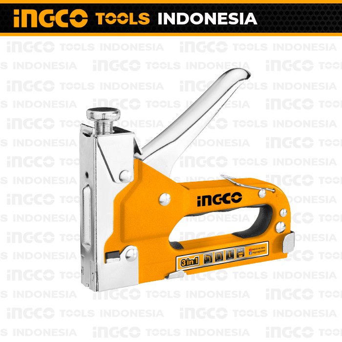 INGCO GUN TACKER ALAT STAPLES DAN PAKU TEMBAK 3in1 / STAPLE GUN INGCO 4-14m