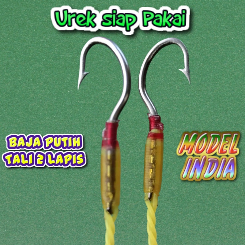 5 Pcs Set Pancing Belut Sawah Kail Urek Belut Model INDIA ukuran (XS,S,M,L,XL) bahan baja putih tali