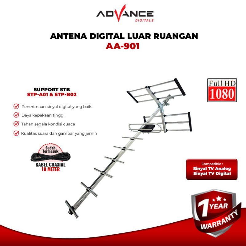 Advance AA - 901 Antena Outdor UHP Analog Digitals Support STB TV