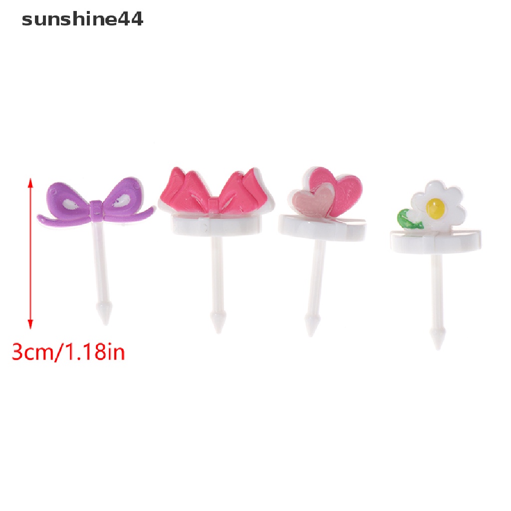 Sunshine 8Pcs Garpu Buah Food Grade Plastik Mini Kartun Anak Kue Tusuk Gigi Buah Bento Lunch Bento Aksesoris Dekorasi Pesta.