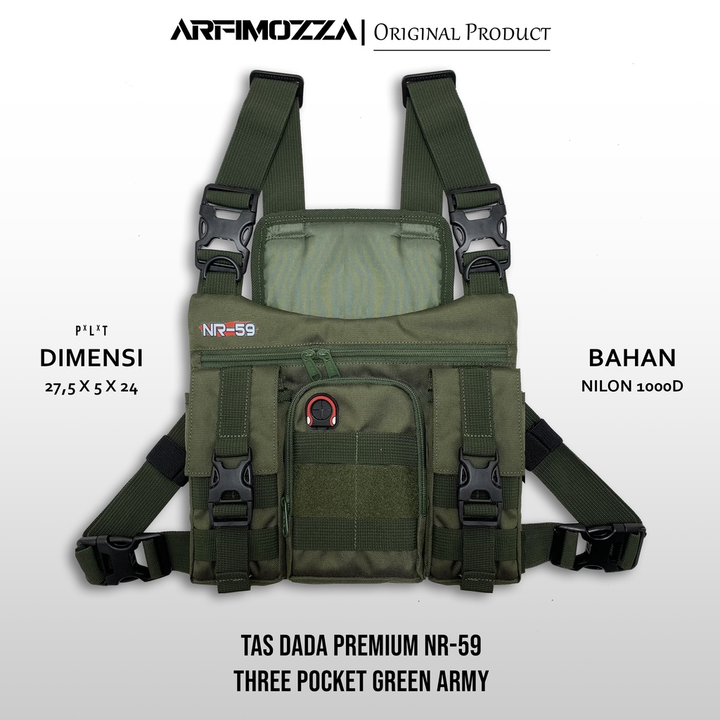 TAS DADA PRIA TACTICAL NR-59 THREE POCKET GREEN ARMY