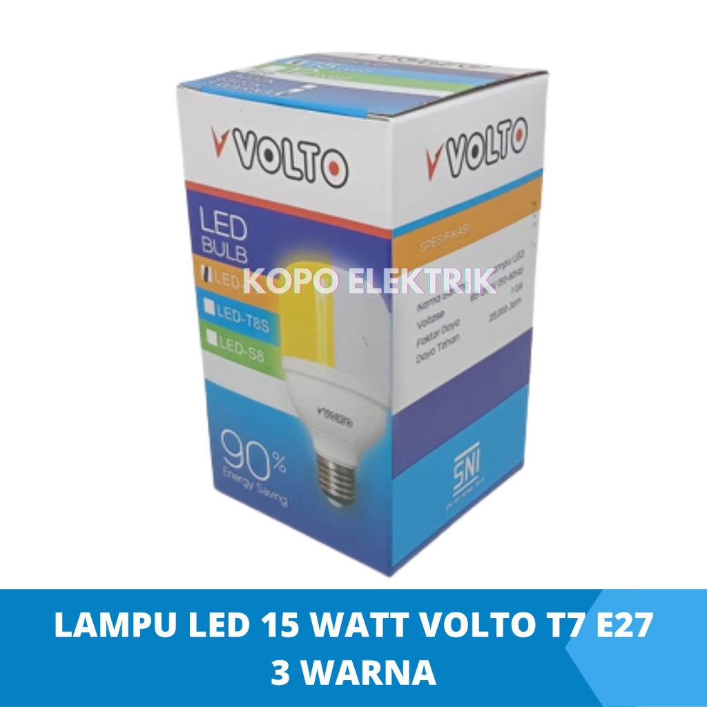 Lampu Led 15 Watt Volto T7 E27 3 Warna