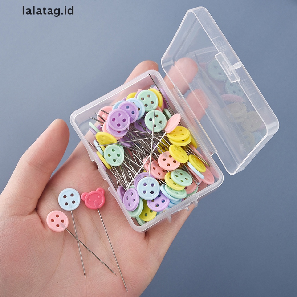 [lalatag] 100pcs Dressmaking Pins Bordir Patchwork Alat Pin Tetap Pin Tombol Pin Patchwork Untuk Menjahit Dan DIY [ID]