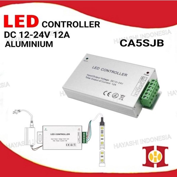 Kontroler Lampu LED Strip Controller RGB 12V 24V DC Aluminium