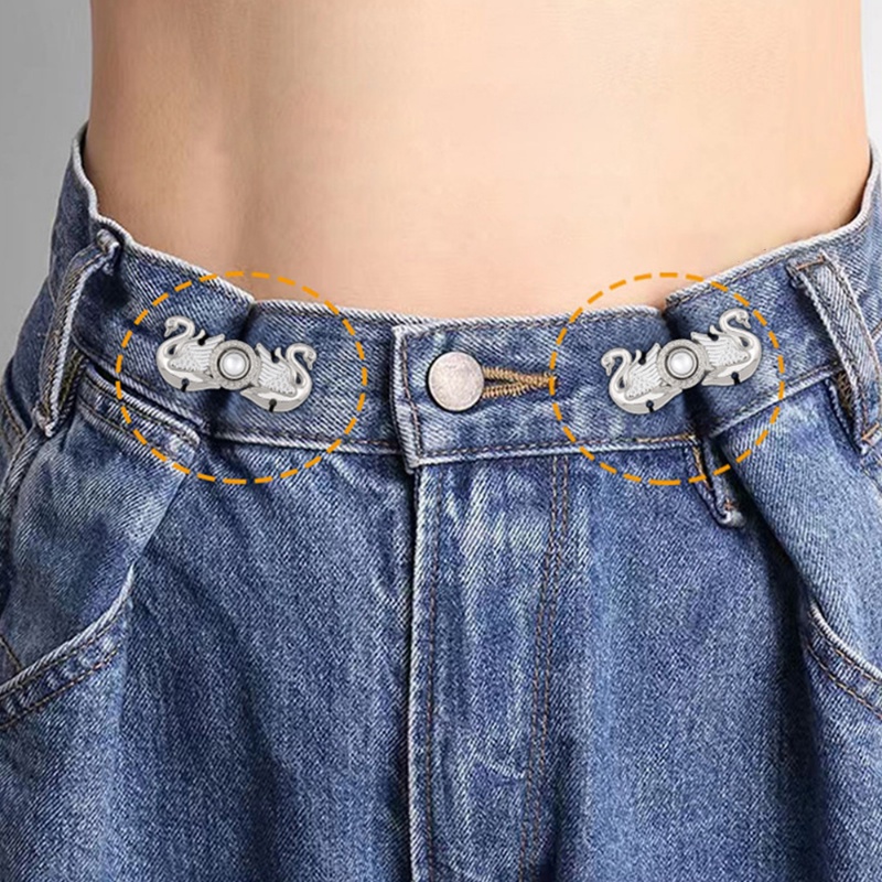 Kancing Pinggang Mengencangkan Angsa Adjustable/Klip Pinggang Logam Universal Dapat Dilepas/Celana Rok Wanita Jeans Pinggang Gesper