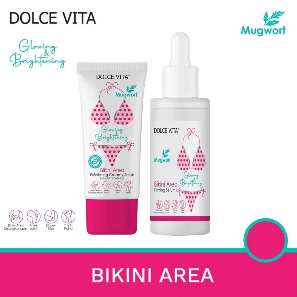 DOLCE VITA Body Scrub Exfoliating Bikini Area  Cream&amp;Serum | Pemutih Selangkangan, Ketiak, Lutut, Siku dan Paha