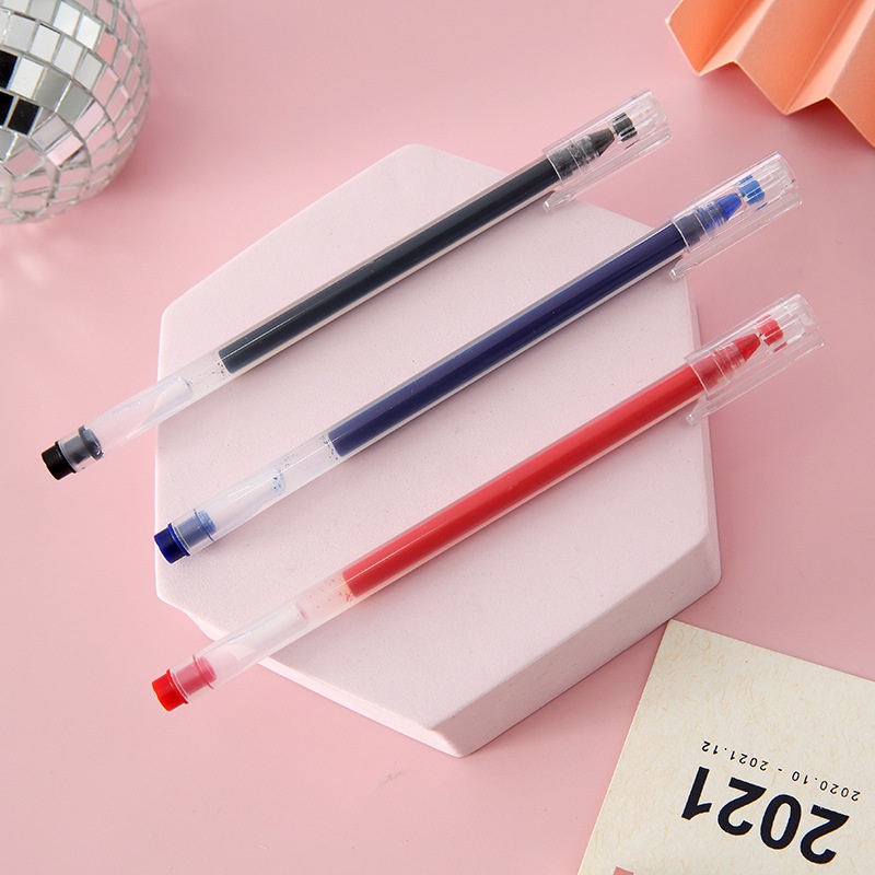 HZ Pulpen Gel Polos Ink 0.5mm Standar Pulpen Alat Tulis Stationary Kantor Sekolah Pena Pen Tinta Cair Murah PK3