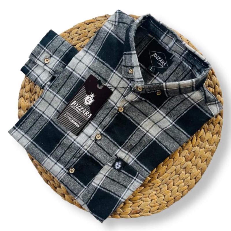 Hem Kemeja Pria Flanel Lengan Panjang Casual