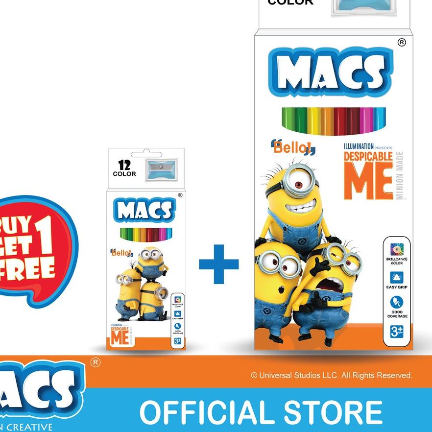 

Big Sale ! Macs Coloring Pencils Despicable Me - Minion (12 colors) BUY 1 GET 1 FREE