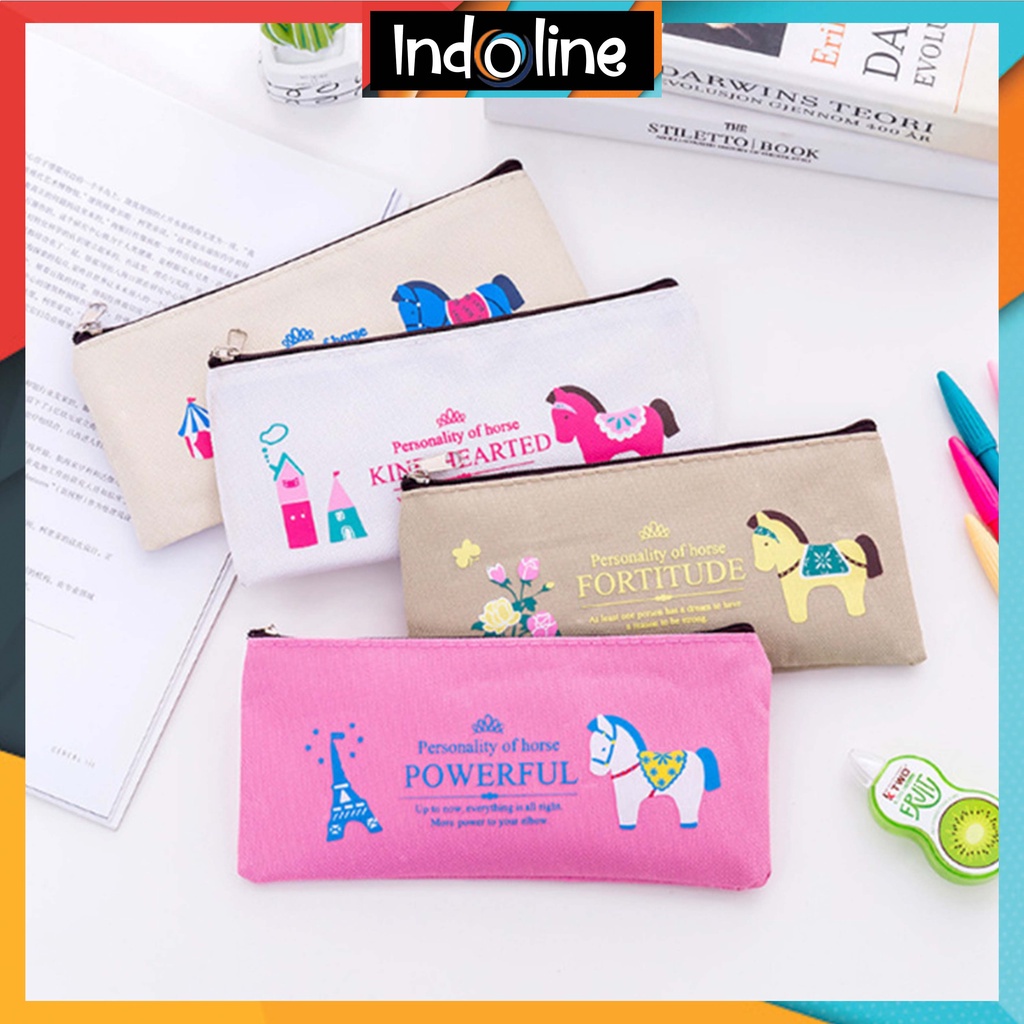 

✔️ Tas Pensil Pulpen Tempat Alat Tulis Motif Kuda Poni Lucu Import COD