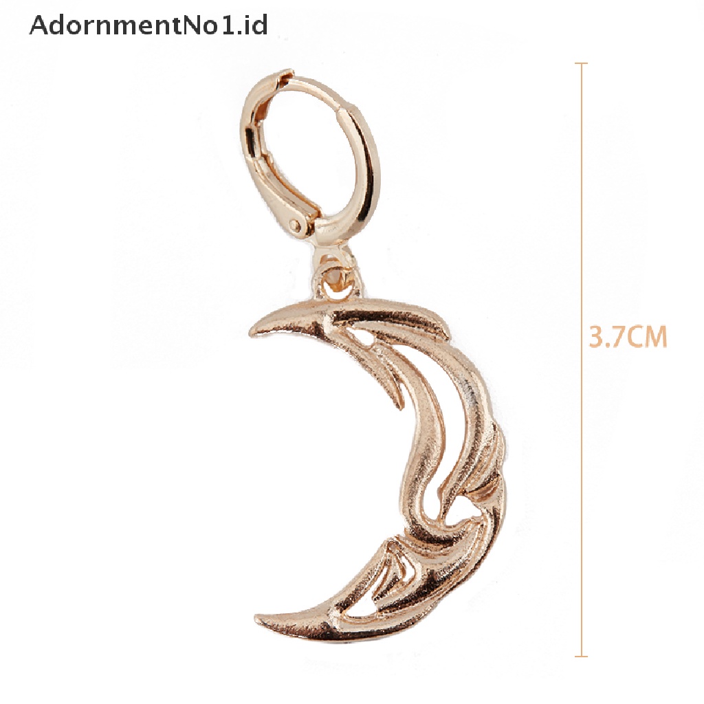 [AdornmentNo1] Sun Moon Menjuntai Earring Asimetris Anting Abstrak Untuk Wanita Fashion Perhiasan [ID]