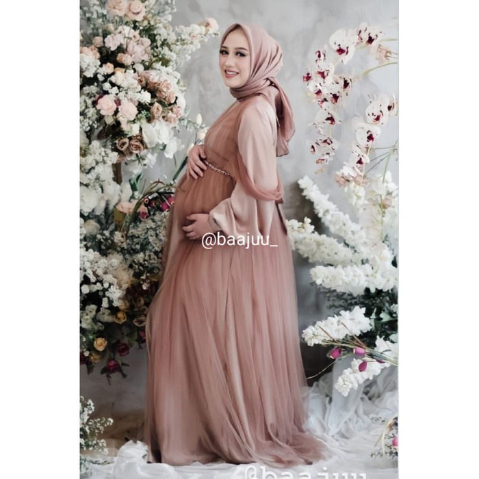 Khadijah Lengan Balon Gaun Pesta Dress Kondangan Dress Maternity