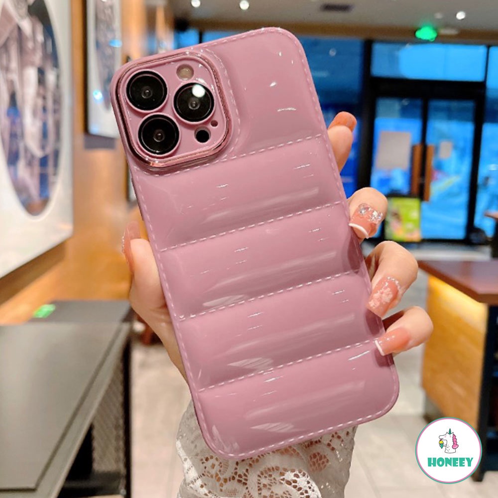 Soft Case Bumper TPU Shockproof Desain Jaket Down 3D Untuk IPhone 14 13 12 11 Pro Max