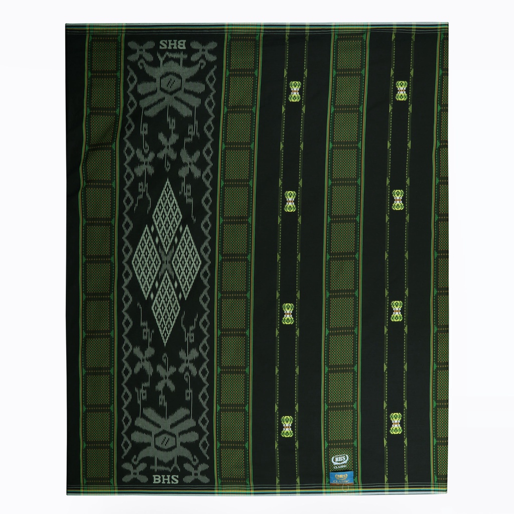 Sarung BHS Classic Gold Motif SSB Hitam Hijau 02 / BHS SSB