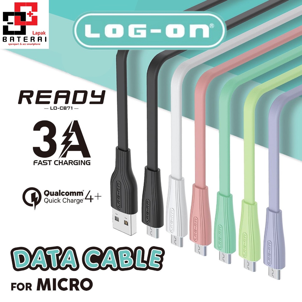 LOG - ON CB71 Kabel Data Micro Usb 3.0A Fast Charging / Kabel Charger Quick Charger Qualcomm 4