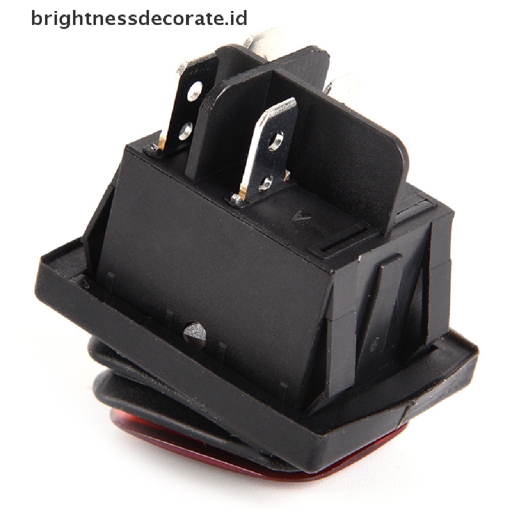 [Birth] Saklar Toggle Rocker LED 4pin 12V Anti Air Momentary Car Boat Marine On-off [ID]