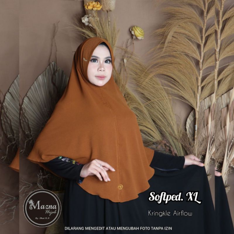 khimar/jilbab jumbo XL ORI MAZNA softped crincle airflow
