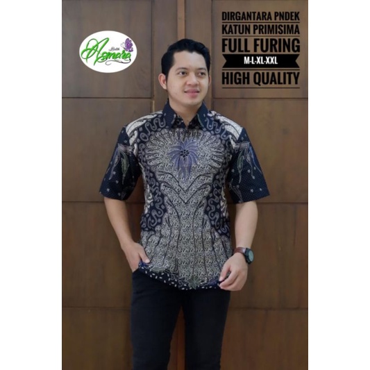 Kemeja Batik Pria DIRGANTARA PENDEK Batik Solo FULL FURING