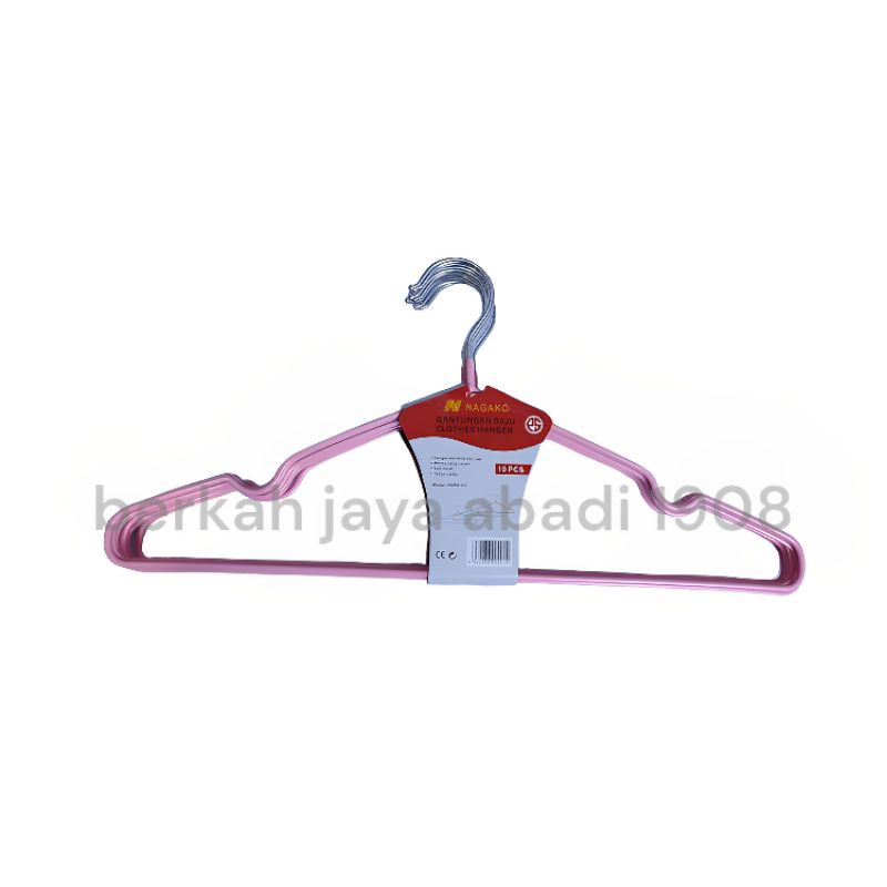 Gantungan Hanger Tebal HOMELUX 10pcs Gantungan Baju Pakaian Stainless Tebal 3mm Karet Warna