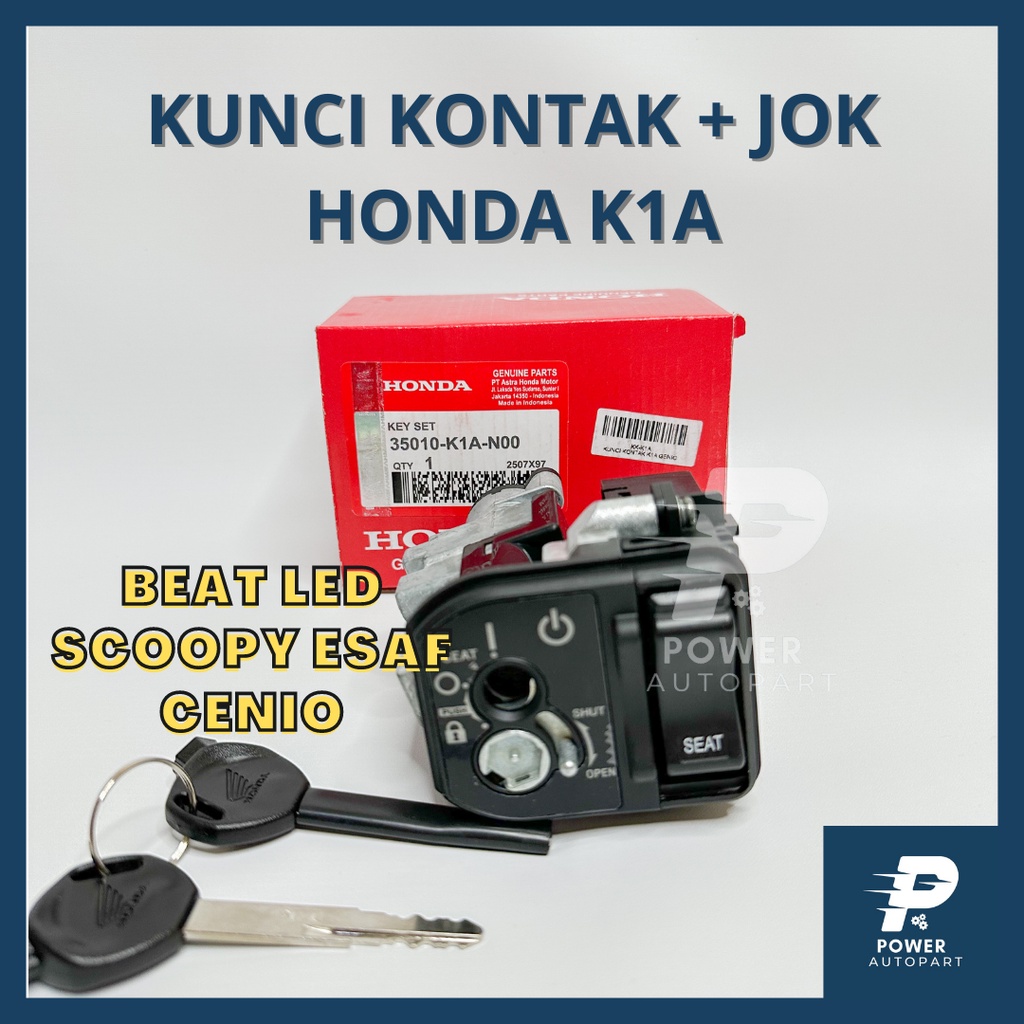 KUNCI KONTAK SET HONDA BEAT SPORTY LED , BEAT STREET LED , SCOOPY NEW ESAF , GENIO ORIGINAL - K1A