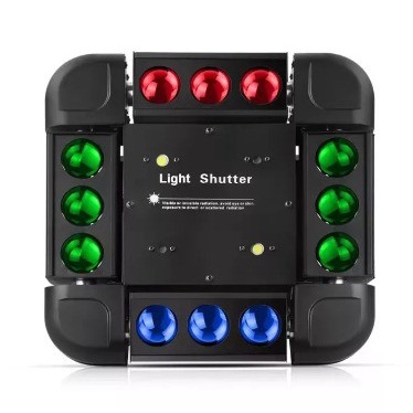 Moving Head Spider 12 x 10w 4in1 + Laser Disco Light LED KONSER