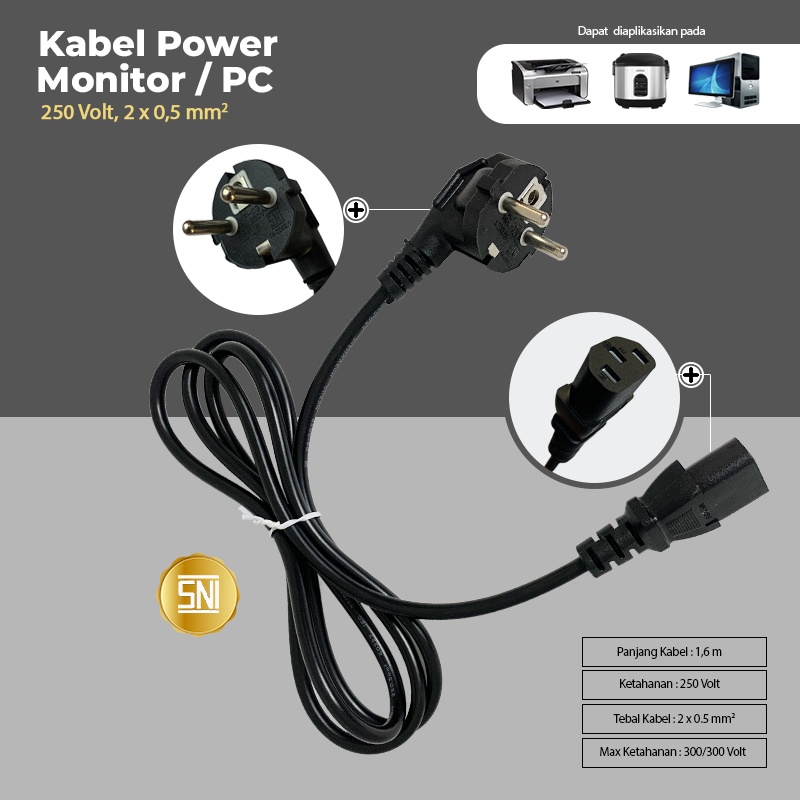 KABEL POWER PC / KOMPUTER / Kabel Printer / Kabel CPU Cable Komputer Supply Power Kabel Power Monitor