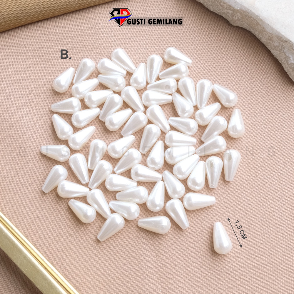 10 Gram Manik Motif Oval Satu Lubang Bahan Kalung Gelang