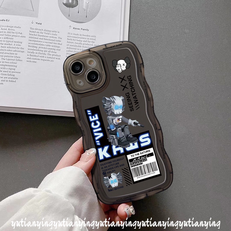 Casing Beruang Kaws Violent Merek Trendy Realme C35 C15 5i 5 7i 7 6i 9i 9Pro+C11 C25 10 8 8Pro 9 8i C25s C12 C33 C30 C25Y C17 C21Y C20 C20A C3 C2 C1 Casing Tepi Bergelombang TPU Lembut